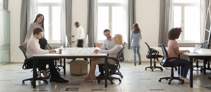 Diverse Work Team In A Modern Office